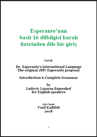 Esperanto Dilinin basit grameri